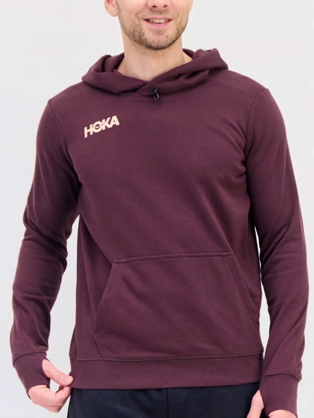 Hoka one one mens hoodie plum burgundy size M medium